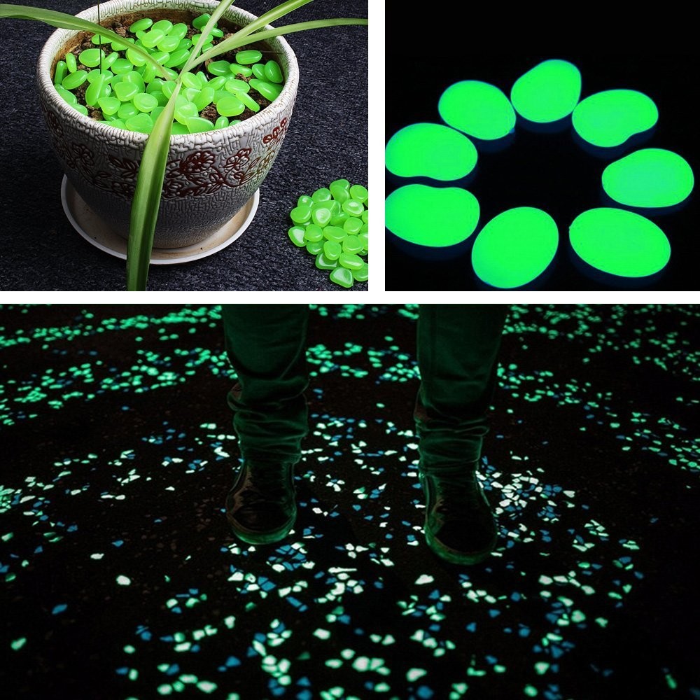 Pietricele fosforescente decorative glow verzi, marimi diferite pachet 500 grame - 5