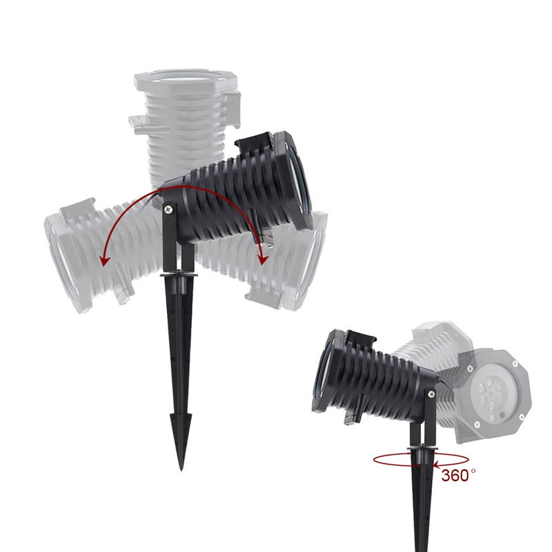 Proiector led exterior 12w, 15 modele figurine, proiectie rotativa, ip44 - 2