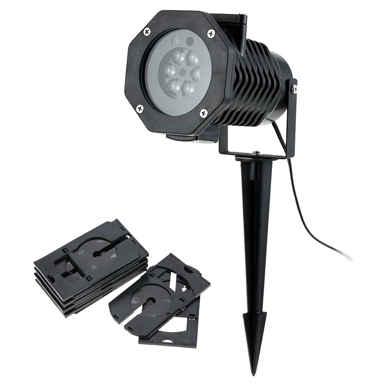 Proiector led exterior 12w, 15 modele figurine, proiectie rotativa, ip44 - 7