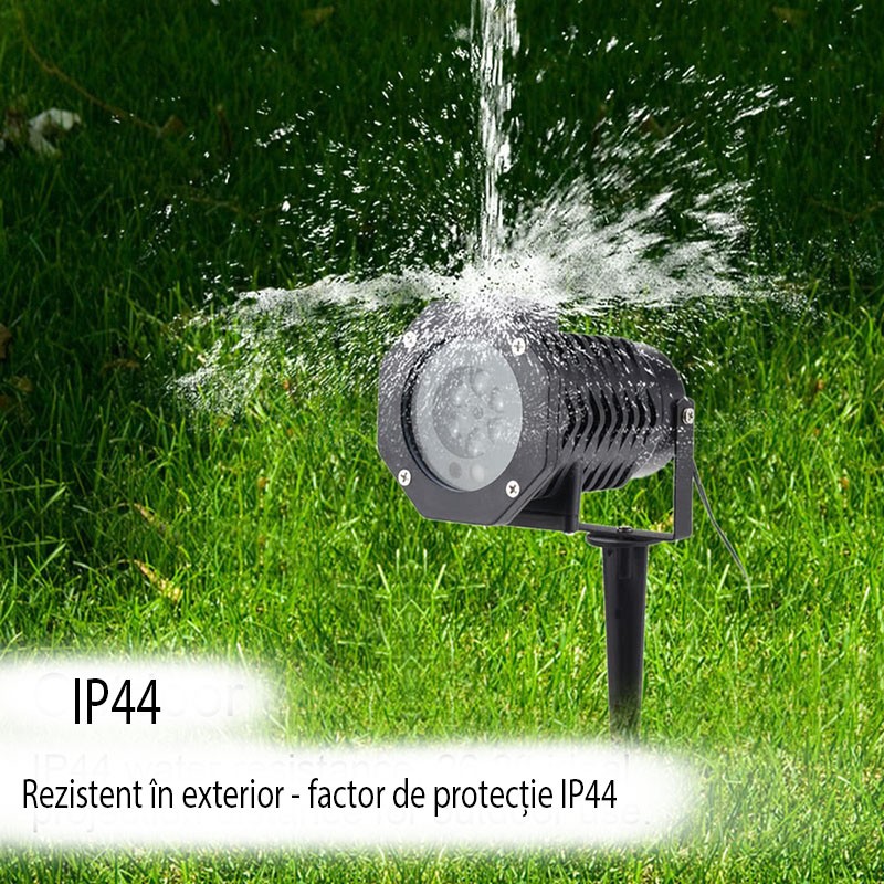 Proiector led exterior 12w, 15 modele figurine, proiectie rotativa, ip44 - 8