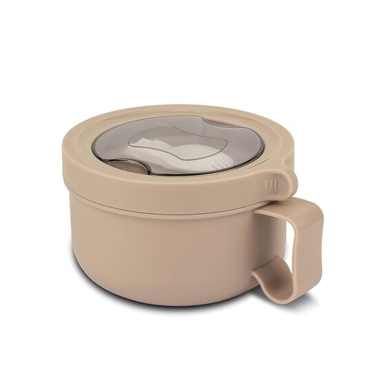 Recipient rotund pentru alimente din otel inoxidabil We Care Bej 850 ml