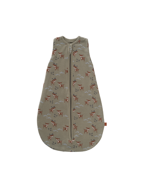 Sac de dormit cocon din bumbac organic 0-3 luni model Deer Olive - 2