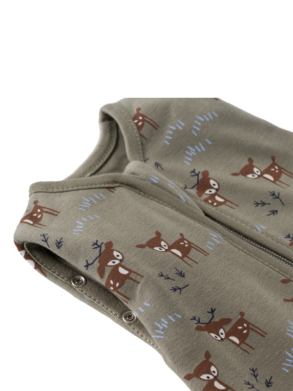 Sac de dormit cocon din bumbac organic 0-3 luni model Deer Olive - 1