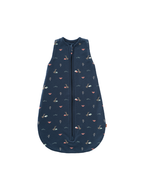 Sac de dormit cocon din bumbac organic 0-3 luni model Rabbit Mood Indigo - 2