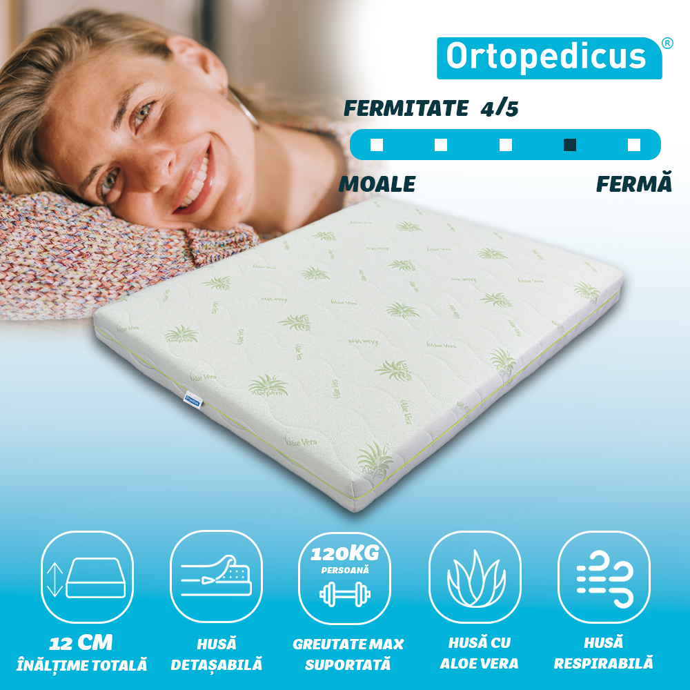 Saltea de pat 190x80x12 cm Super Ortopedica Aloe Vera Fit - 9