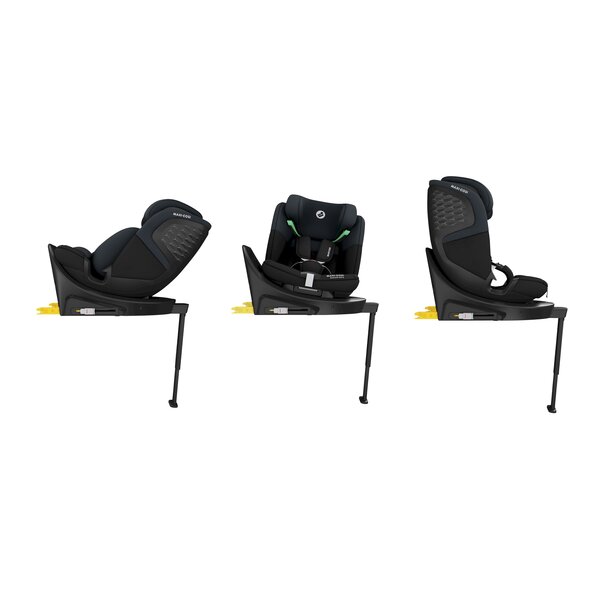 Scaun auto I-Size Maxi-Cosi Emerald 360 S Tonal Black cu isofix, picior de sustinere, rotatie 360, protectie la impact lateral