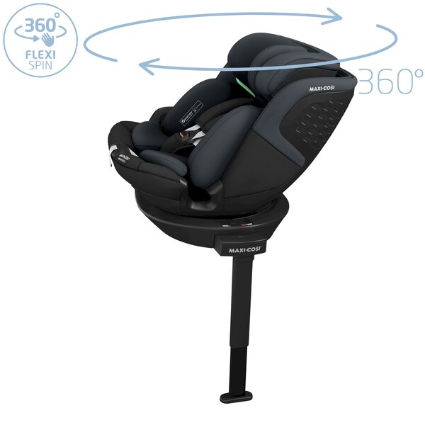 Scaun auto I-Size Maxi-Cosi Emerald 360 S Tonal Black cu isofix, picior de sustinere, rotatie 360, protectie la impact lateral - 1