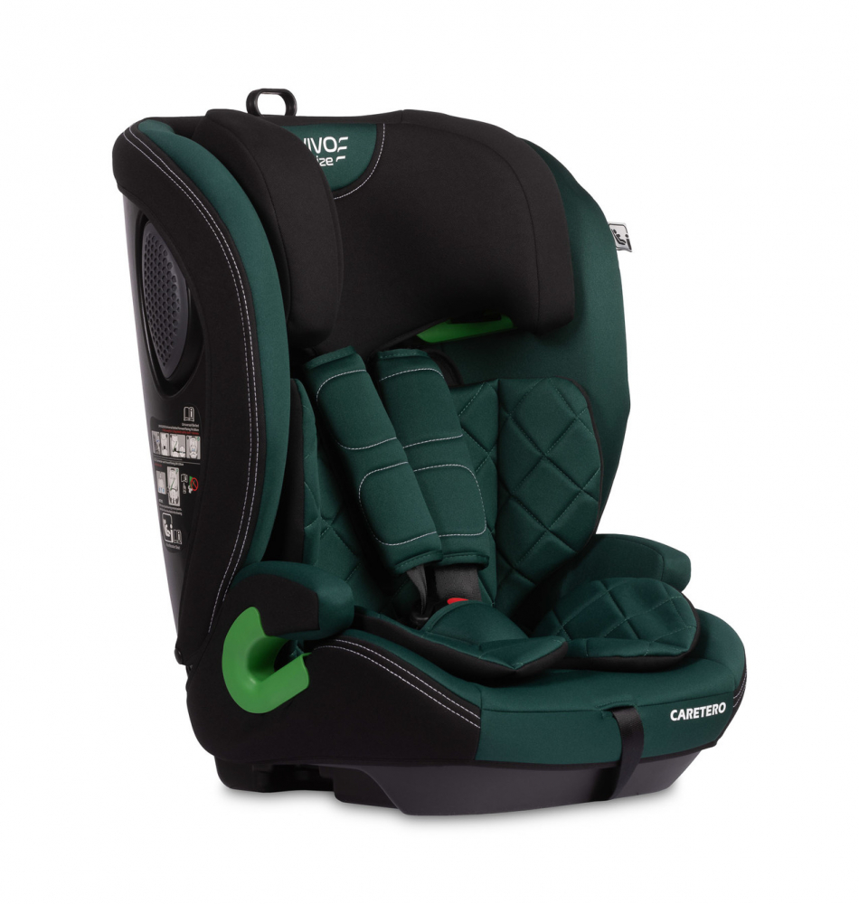 Scaun auto copii Caretero Vivo Emerald i-Size 76-150 cm,certificat R12903,tetiera reglabila,husa detasabila,centuri cu pernute moi,pernuta reductor inclusa - 2