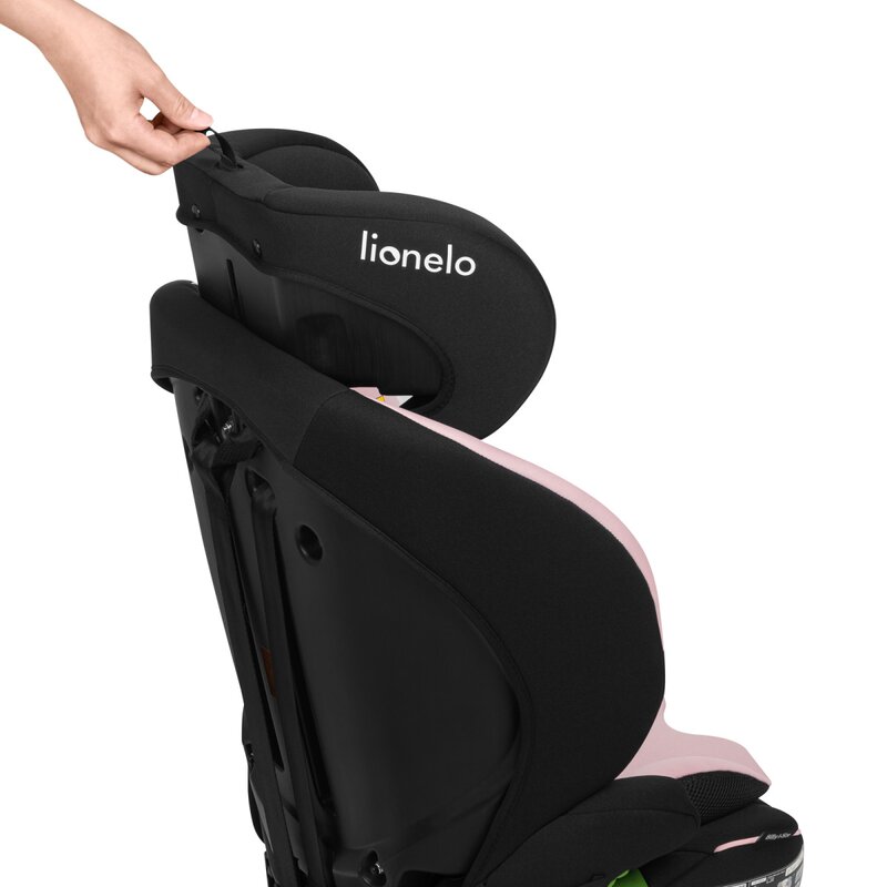 Scaun auto pentru copii Lionelo Billy Roz, i-Size, 76-150 cm, isofix + top tether, tetiera reglabila, testat la impact, conform cu R129 - 3