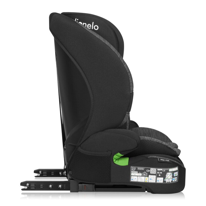 Scaun auto pentru copii Lionelo Billy GriNegru, i-Size, 76-150 cm, isofix + top tether, tetiera reglabila, testat la impact, conform cu R129 - 1