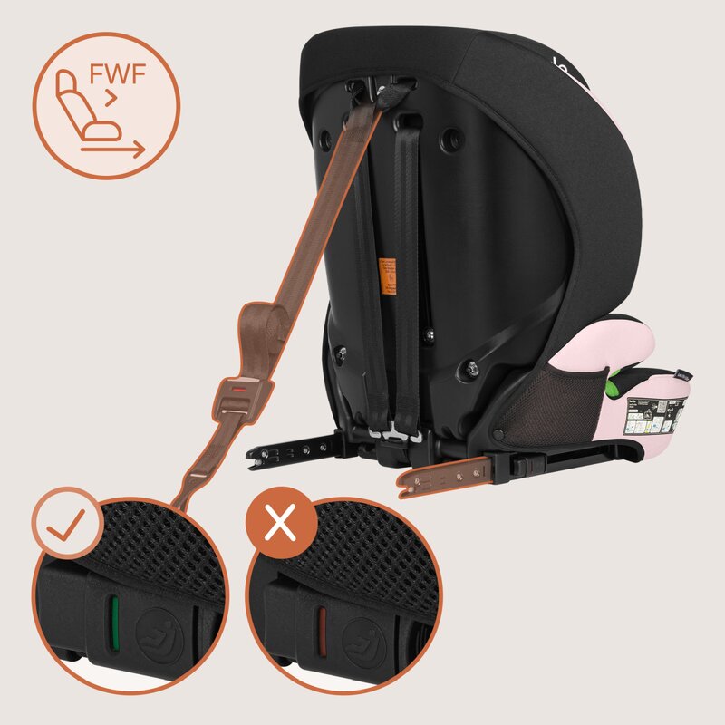 Scaun auto pentru copii Lionelo Levi Fix Roz, i-Size, 76-150 cm, 123, isofix + Top Tether, tetiera reglabila, testat la impact, conform cu R129 - 4