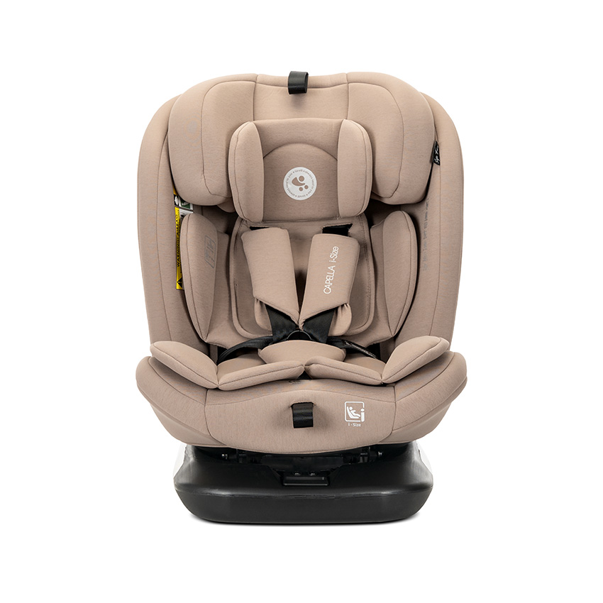 Scaun auto pentru copii i-Size Capella Beige cu isofix, rotativ 360 grade, 0 luni-12 ani, 40-150 cm - 1
