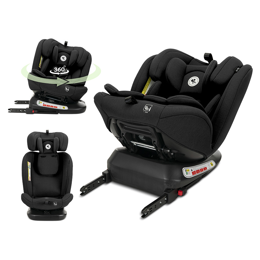 Scaun auto pentru copii i-Size Capella Black cu isofix, rotativ 360 grade, 0 luni-12 ani, 40-150 cm - 3