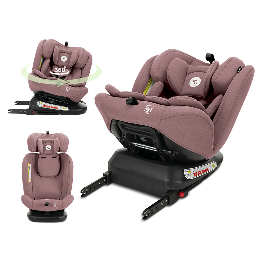 Scaun auto pentru copii i-Size Capella Pink cu isofix, rotativ 360 grade, 0 luni-12 ani, 40-150 cm - 3