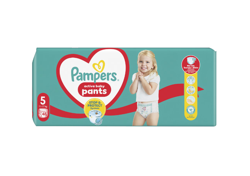 Scutece-chilotel Pampers Pants Jumbo Pack Marimea 5, 12-17 kg, 48 buc