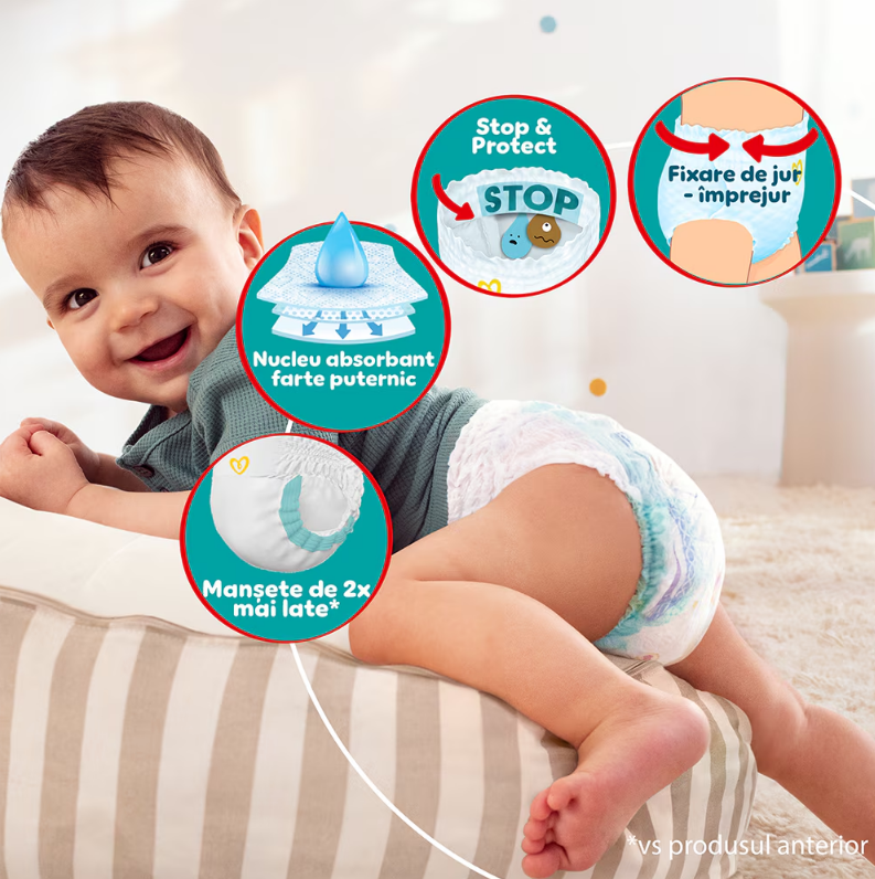Scutece-chilotel Pampers Pants Jumbo Pack Marimea 5, 12-17 kg, 48 buc - 1 | YEO