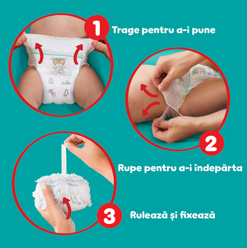 Scutece-chilotel Pampers Pants Jumbo Pack Marimea 5, 12-17 kg, 48 buc - 2 | YEO