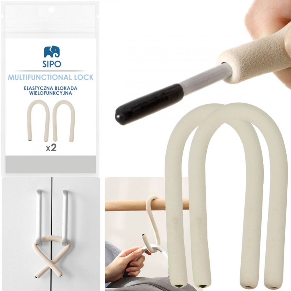 Set 2 incuietori Sipo Ecru, flexibile, universale - 3 | YEO