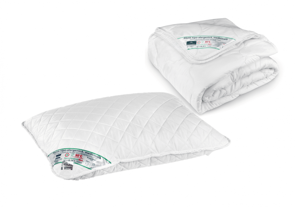 Set Baby HypoallergenicMed perna 40x60 cm si pilota 100x140 cm hipoalergenica pentru bebelusi - 4