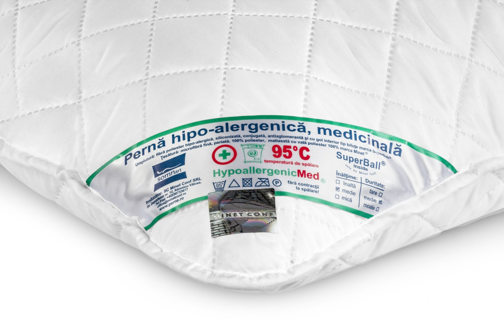 Set Baby HypoallergenicMed perna 40x60 cm si pilota 100x140 cm hipoalergenica pentru bebelusi - 2