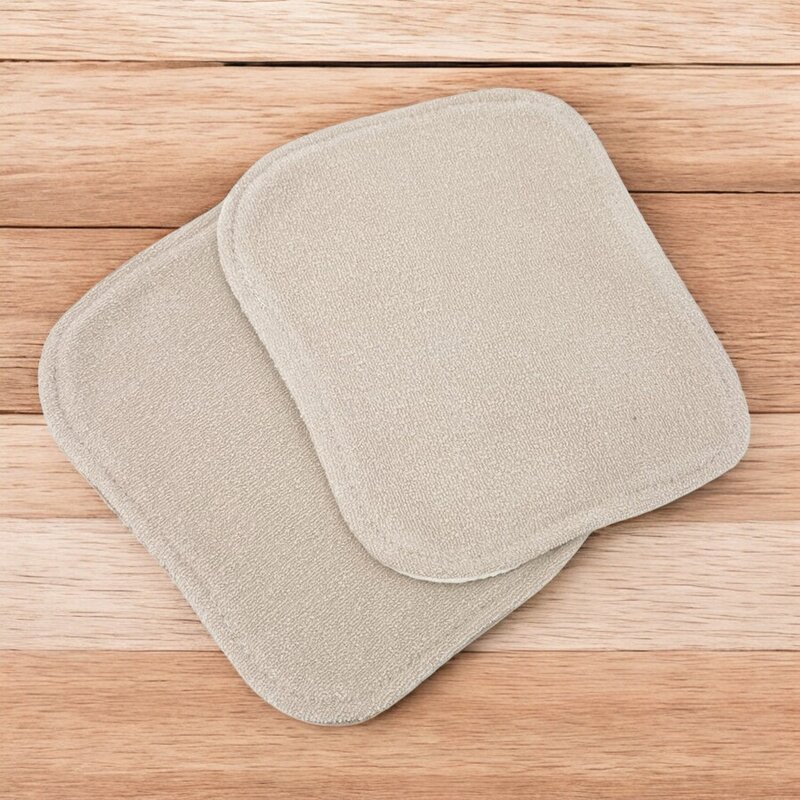 Set de 2 lavete Qmini Mocha Cream si Warm Beige pentru ingrijirea corpului bebelusului, din bambus si muselina - 1 | YEO