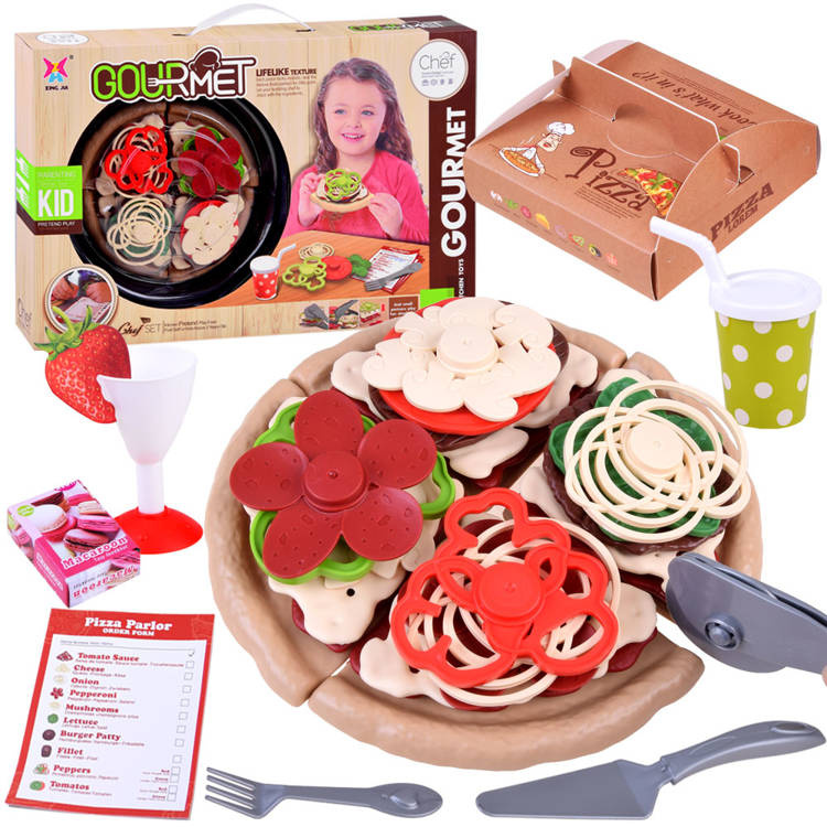 Set de joaca pentru copii Pizza Gourmet, cu accesorii pentru servire incluse, de la 3 ani