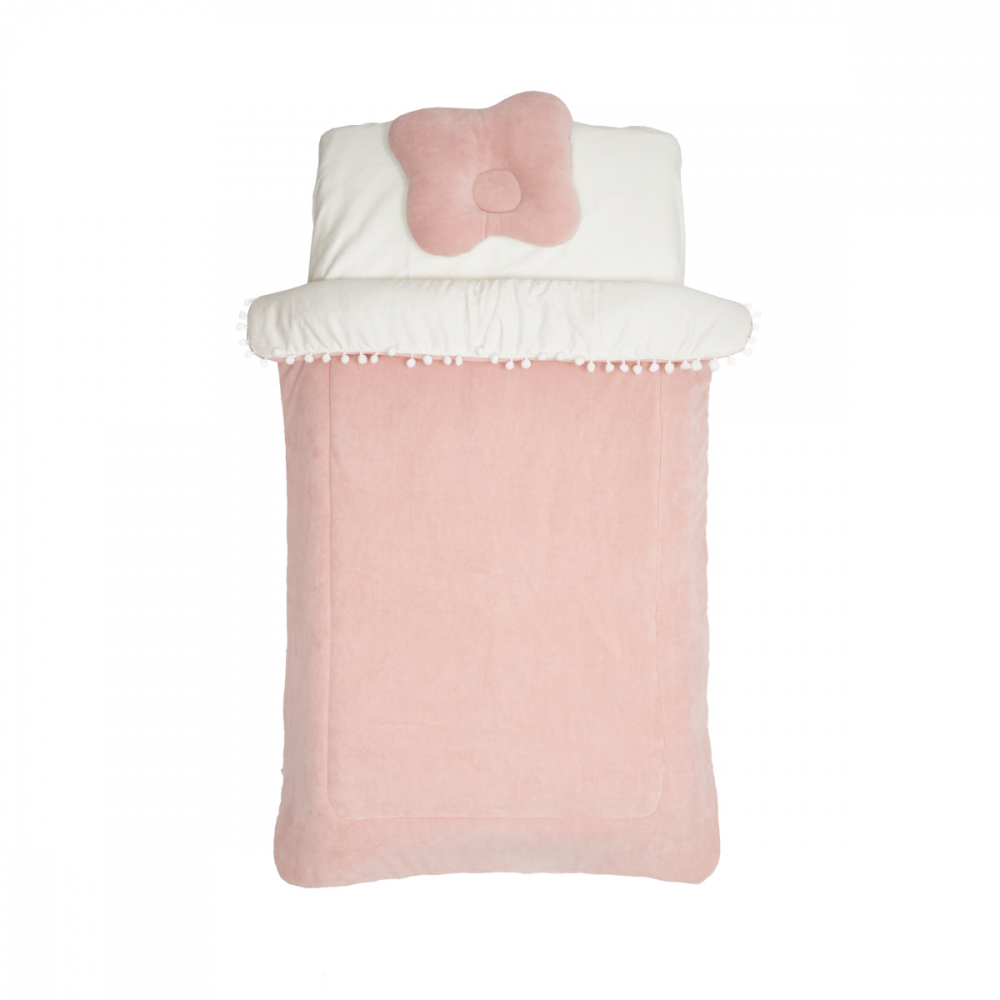 Set lenjerie cu 3 piese 120x60 cm Twins Roz - 1