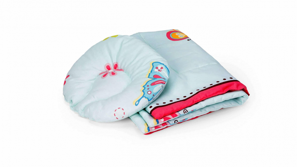 Set reductor beby nest, paturica si pernuta pentru formarea capului bebelusului SomnArt Fluturi - 1