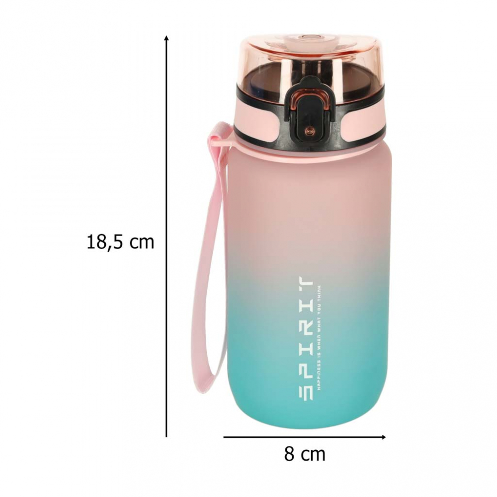 Sticla de apa motivationala Ikonka bluepink, cu marcaje de timp si volum, capac anti-scurgere, capacitate 600 ml - 1 | YEO