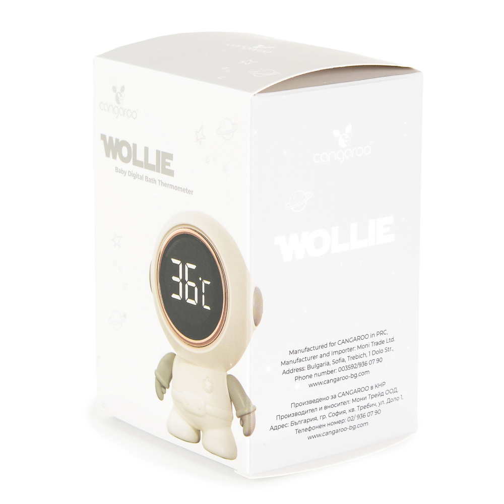 Termometru electronic pentru baie Cangaroo Wollie cu afisaj LED, rezistent la apa IPX7, baterie 20.000 de masuratori