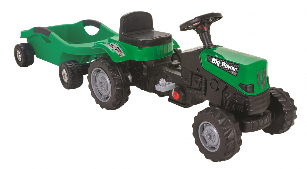 Tractor cu pedale si remorca Pilsan Big Trolley Green - 1 | YEO