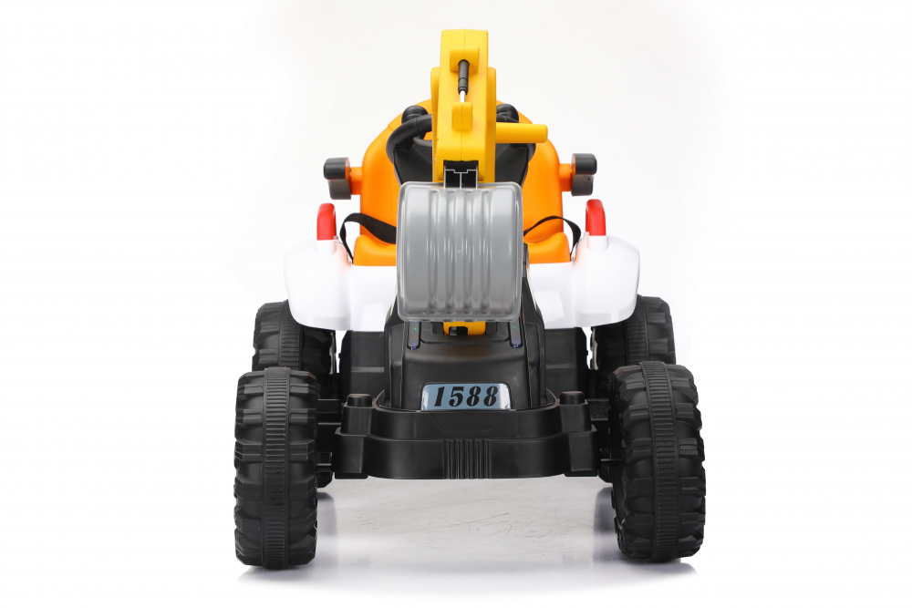 Tractor electric cu cupa pentru copii Nichiduta Digger Scorpion Yellow 12V,telecomanda 2.4G,2 motoarex25w,scaun din piele ecologica,cupa mobila,suport picioare,cotiere,roti late rezistente,muzica,dimensiune 118x58x55cm - 3