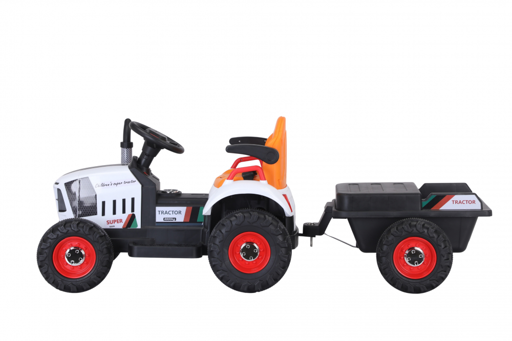 Tractor electric cu remorca pentru copii Nichiduta Digger Scorpion Yellow 12V,telecomanda 2.4G,2 motoarex25w,scaun din piele ecologica,suport picioare,cotiere,roti late rezistente,muzica,lumini LED - 1