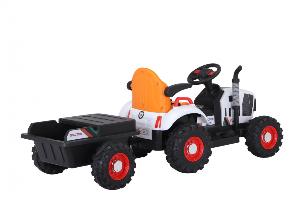 Tractor electric cu remorca pentru copii Nichiduta Digger Scorpion Yellow 12V,telecomanda 2.4G,2 motoarex25w,scaun din piele ecologica,suport picioare,cotiere,roti late rezistente,muzica,lumini LED - 2