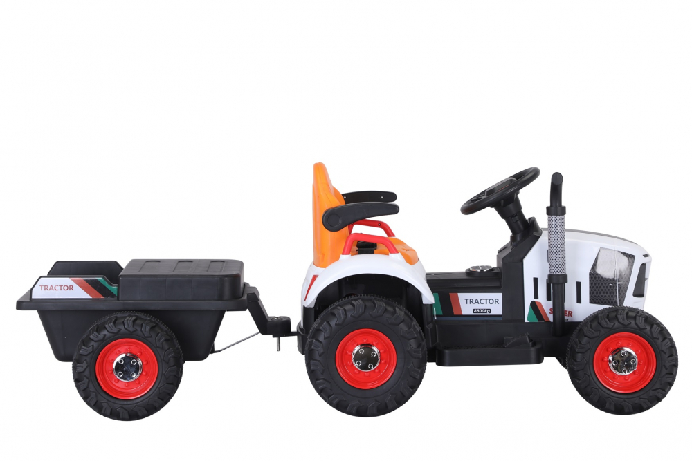 Tractor electric cu remorca pentru copii Nichiduta Digger Scorpion Yellow 12V,telecomanda 2.4G,2 motoarex25w,scaun din piele ecologica,suport picioare,cotiere,roti late rezistente,muzica,lumini LED - 3