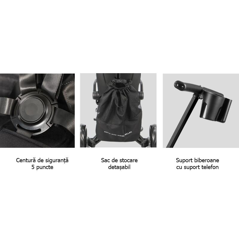 Tricicleta ultrapliabila Qplay Nova Max Bej, maner telescopic, spatar rotativ si reglabil, cadru din aluminiu, roti Eva, accesorii incluse - 4 | YEO