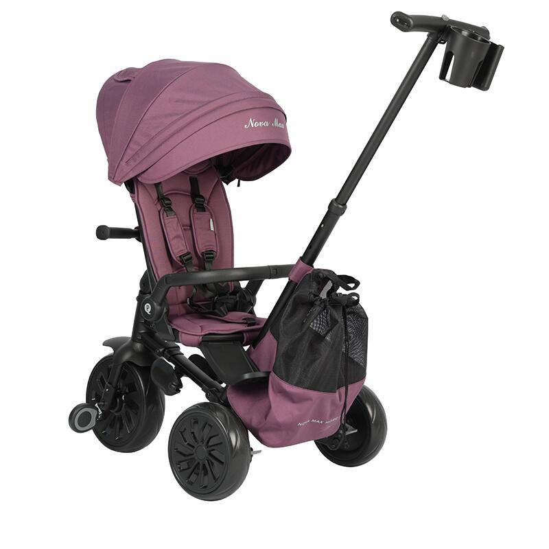 Tricicleta ultrapliabila Qplay Nova Max Violet, maner telescopic, spatar rotativ si reglabil, cadru din aluminiu, roti Eva, accesorii incluse - 1 | YEO