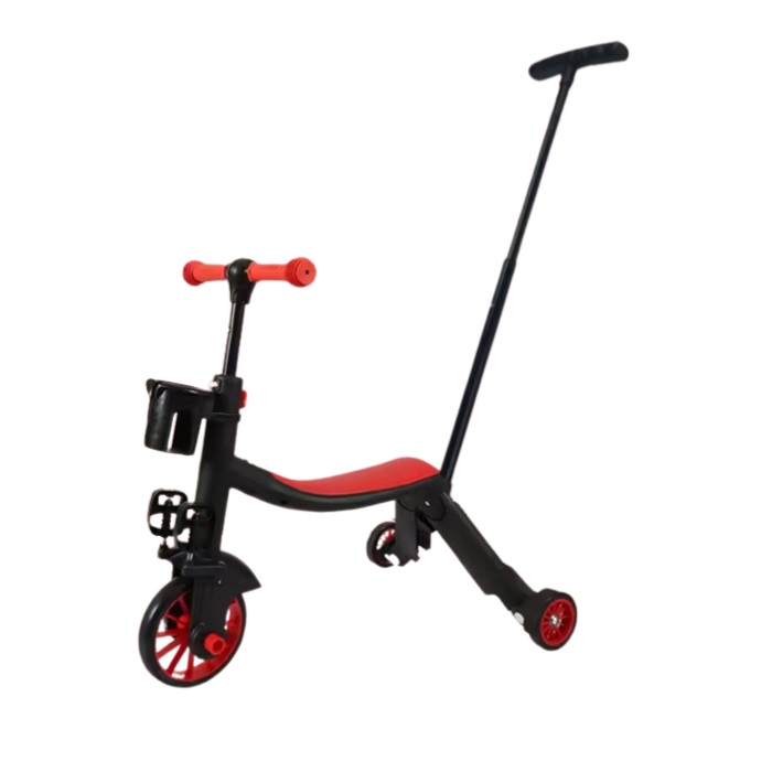 Trotineta multifunctionala 8in1 Doris Rosu tranformabila in tricicleta,bicicleta echilibru,trotineta,ghidon cu inaltime reglabila,usor de transformat,se adapteaza nevoile in crestere ale copilului,Sarcina admisa 50 kg - 1