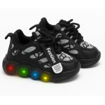 Adidasi negri cu luminite Super Style marime 30