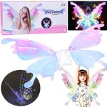 Aripi de zana, cu muzica, iluminare led multicolora si functie de miscare, dimensiune 87 x 48 cm