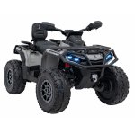 Atv electric pentru copii Can-Am Outlander Black, 4 motoare x 45W, baterie 12V/14Ah, soft start la buton, panou audio, roti eva, scaun piele