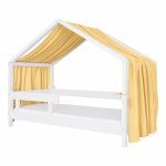 Baldachin muselina pentru pat tip casuta, Little Amy, Galben, 300 cm