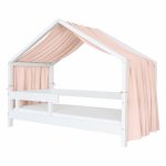 Baldachin muselina pentru pat tip casuta, Little Amy, Somon, 300 cm