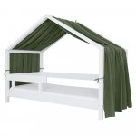 Baldachin muselina pentru pat tip casuta, Little Amy, Verde, 300 cm