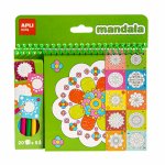 Bloc de desen Apli Mandala cu creioane colorate incluse