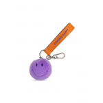 Breloc pufos bag charm Smiley mov 7 cm