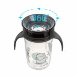 Cana anti-varsare 360 cu manere Akuku Bear 260ml,supapa de etansare pentru a preveni scurgerea lichidului,forma ergonomica,capac de protectie