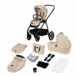 Carucior pentru copii Lionelo Meril Bej, cu landou si scaun cu dimensiune XL, reversibil, sistem de ventilatie 3D, accesorii, pana la 22 kg, conform cu EN1888-1
