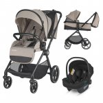 Carucior modular 3 in 1 Coccolle Lissia Butternut Beige + Scoica auto iSize Coccolle Knox Black