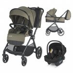 Carucior modular 3 in 1 Coccolle Lissia Moss green + Scoica auto iSize Coccolle Knox Black